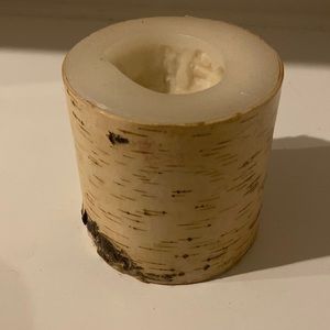 Pottery Barn Birch Bark Pillar Candle 4x4